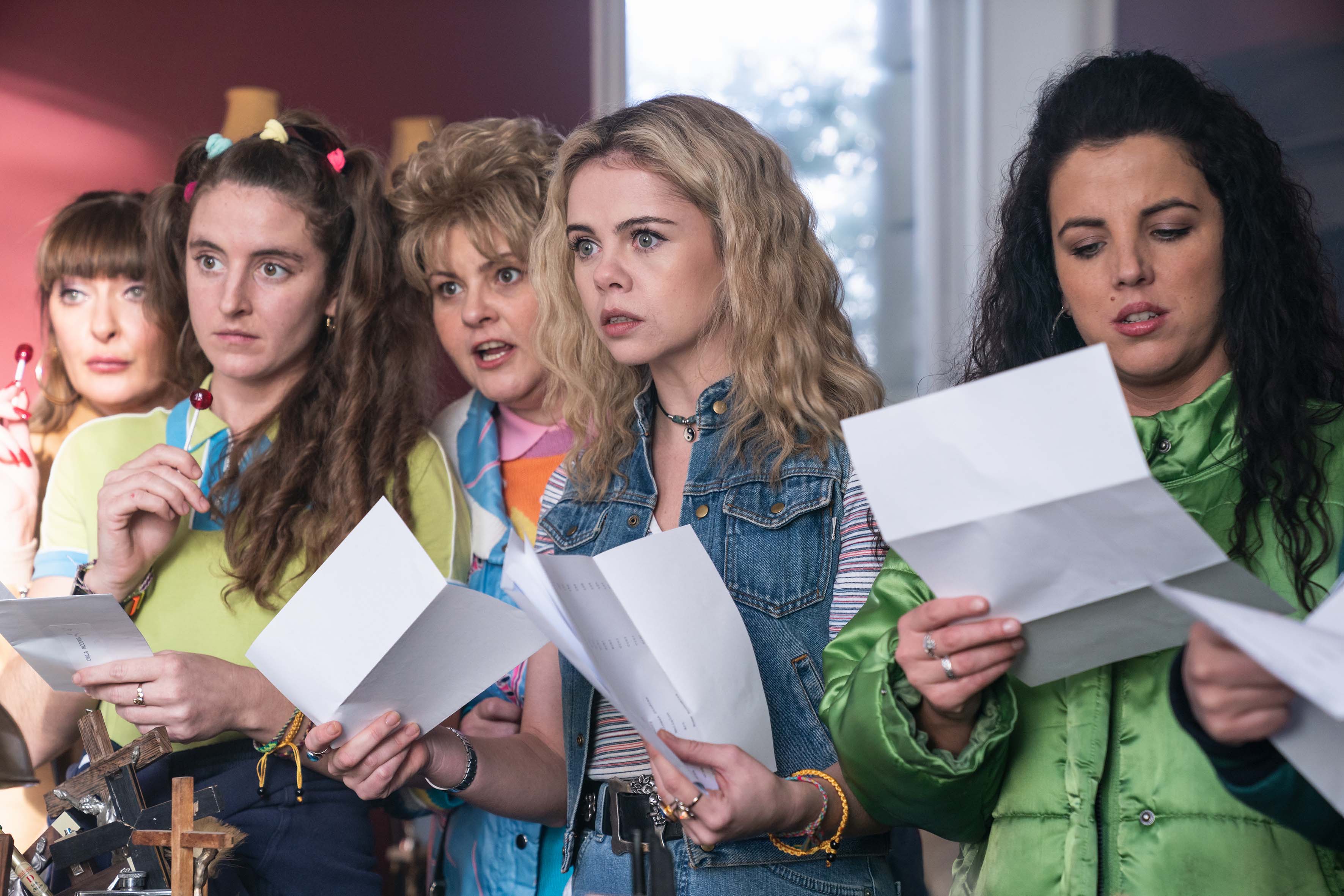 The cast of Derry Girls receiving their dreaded GCSE results.