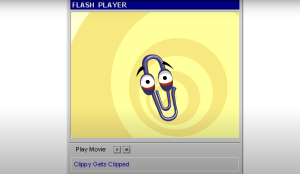 Clippy inside a Flash Player window.