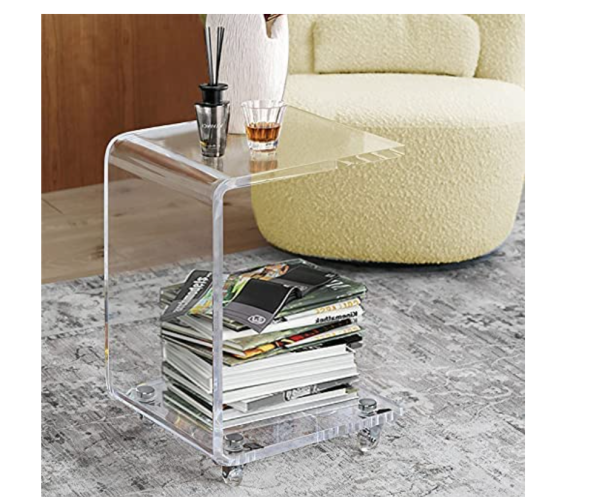 Mobile C Shaped End Table