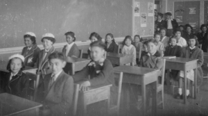 CLASSROOM AT THE FORMER KUPER ISLAND INDIAN INDUSTRIAL SCHOOL, WHICH RAN FROM 1890 TO THE 1970S.