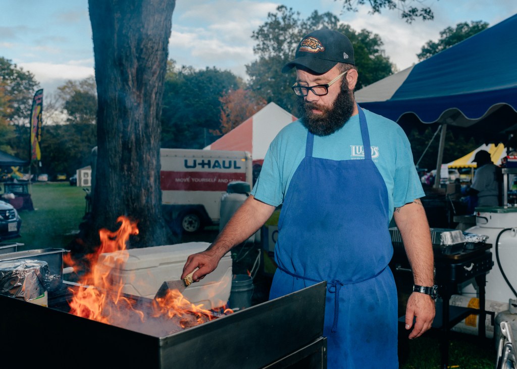 Eliott Lupo cooking spiedies