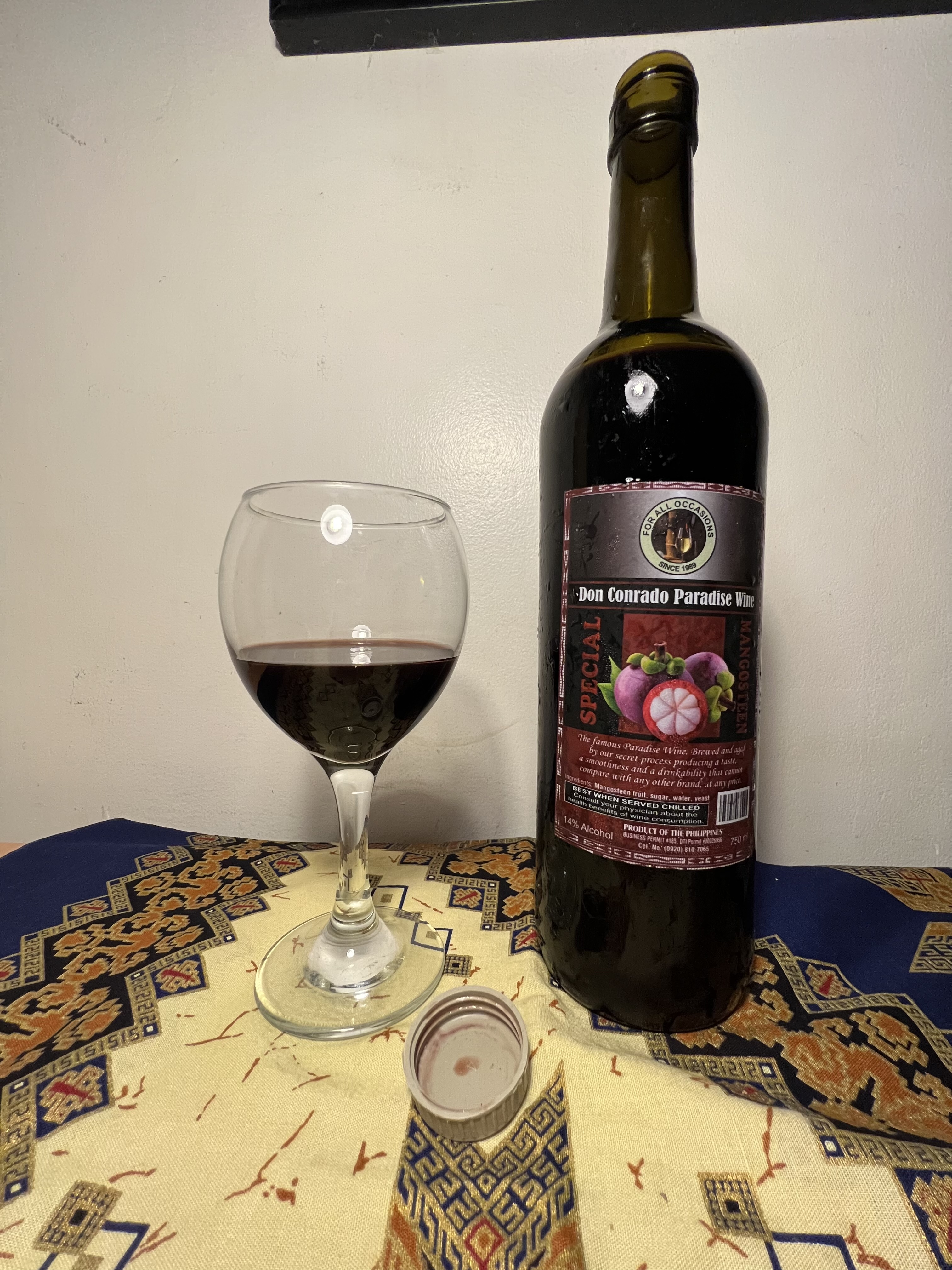 Philippines local wine non-grape soursop guyabano mangosteen bugnay bignay berry review sommelier