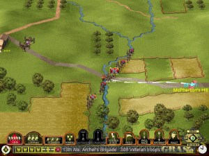 A screen shot from the video game Gettysburg