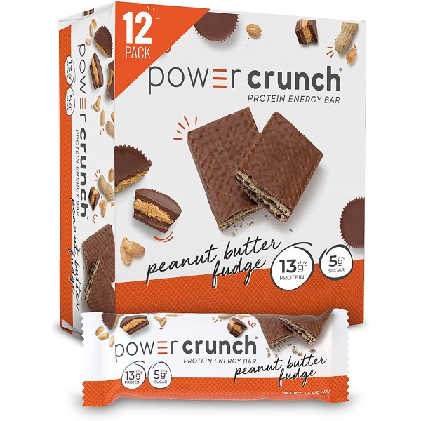 POWER CRUNCH Whey Protein Bars, Peanut Butter Fudge, 1.4 Ounce (12 Count)