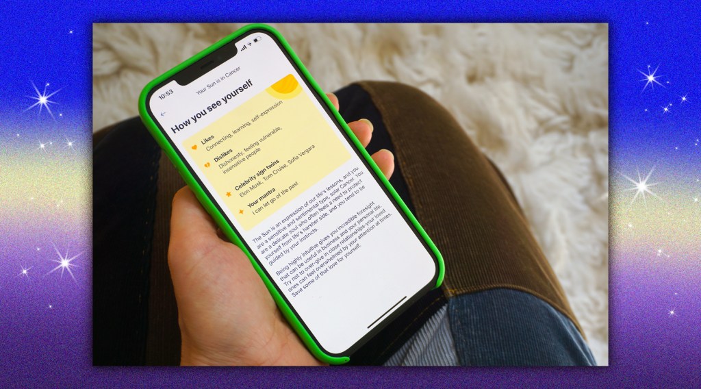 the hint astrology and zodiac app on an iphone