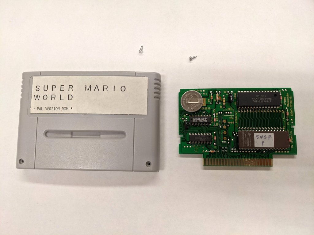 A photo of a Super Mario World prototype