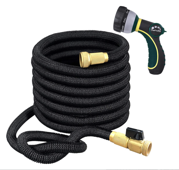 Flexible Garden Hose with 8 Function Spray Nozzle