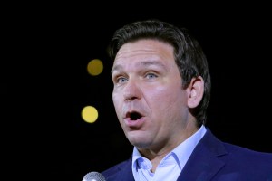 Florida Governor Ron DeSantis speaks during a campaign event on April 27, 2022 in Las Vegas, Nevada. (Ronda Churchill/Getty Images)​