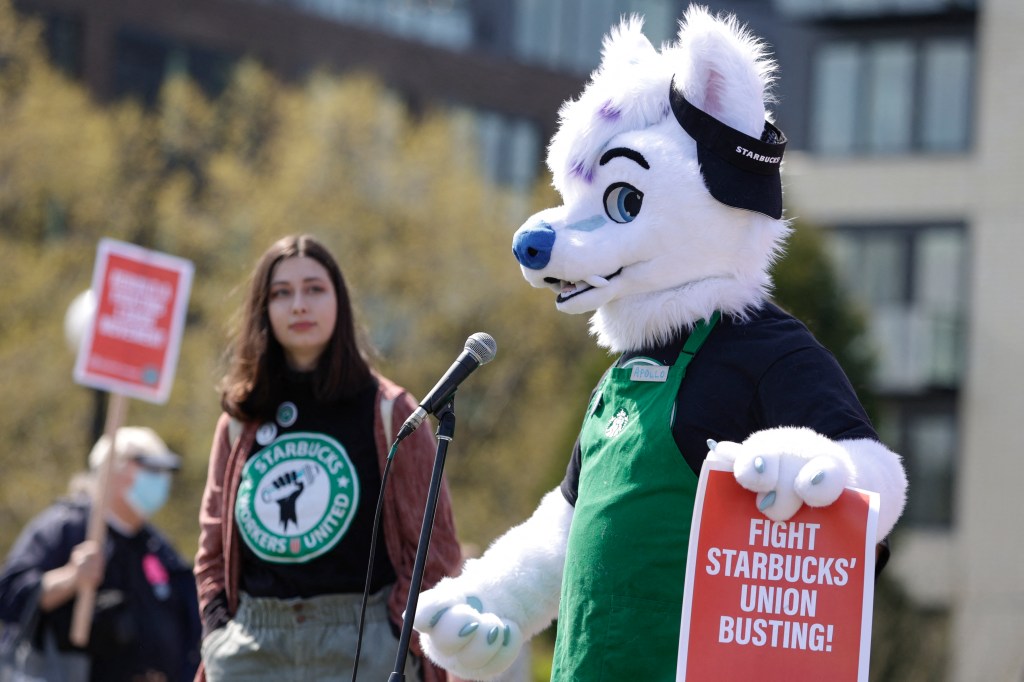 Michael Vestigo, as Apollo, at the Seattle rally. Ge