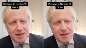 Boris Johnson on Tiktok smiling