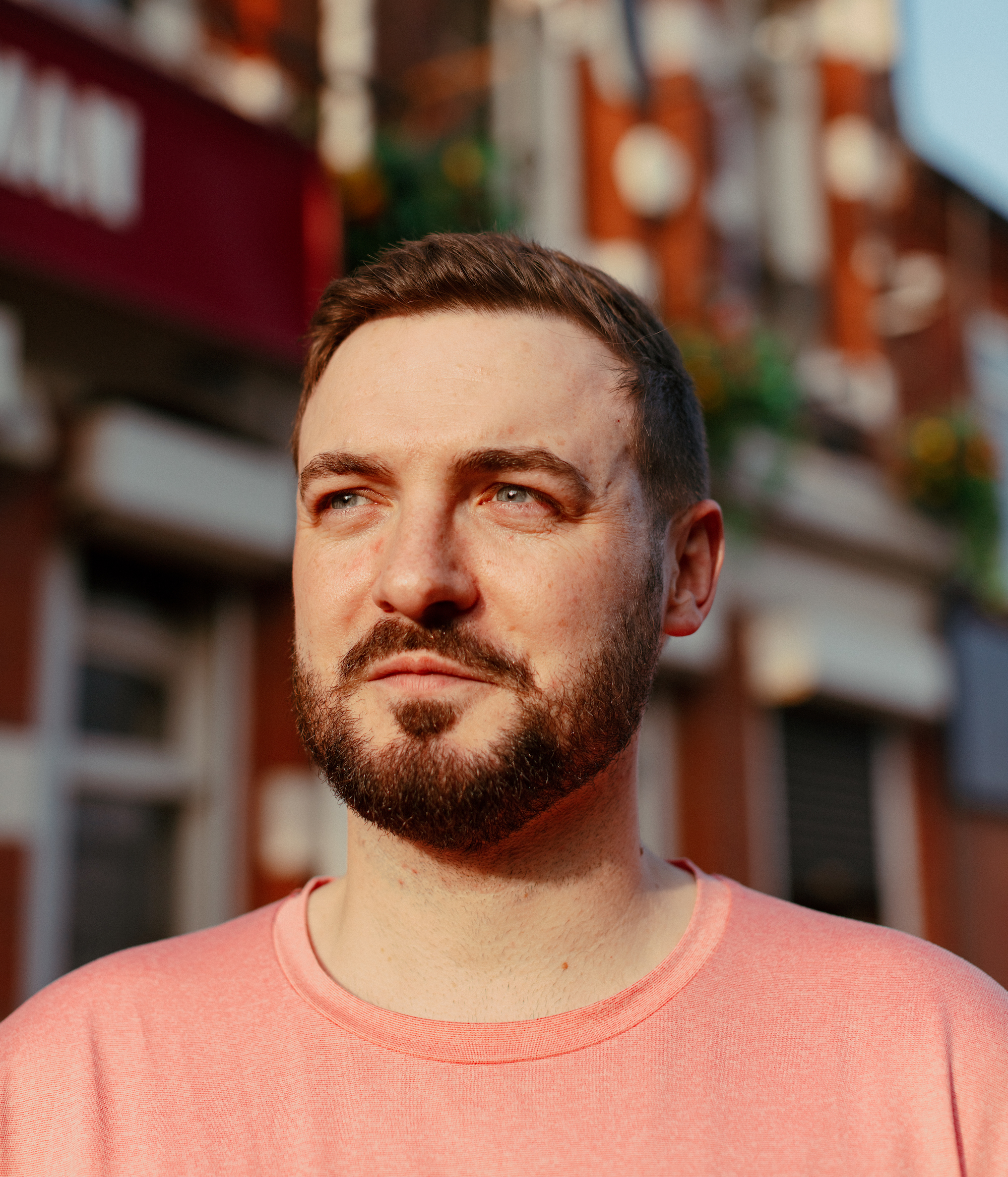 Spirit of Shankly member Josh Hallam outside the Twelfth Man pub in Liverpool