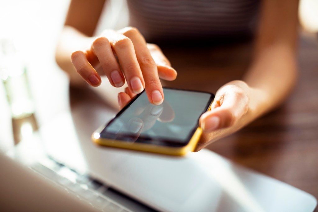 Person holding phone