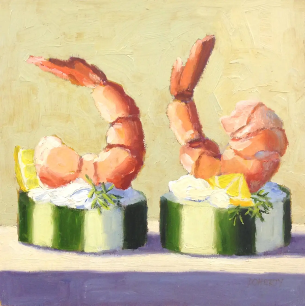 Jumbo Prawns oil painting