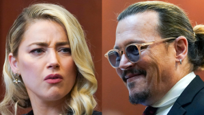 ​Amber Heard and Johnny Depp in a Virginia court Thursday IN THE TRIAL OVER WHETHER Heard DEFAMED HER EX-HUSBAND DEPP.