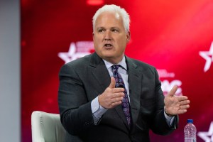 Matt Schlapp, chairman of the American Conservative Union, speaks during a panel discussion at CPAC in Orlando, Florida, Feb. 27, 2021. (Elijah Nouvelage/Bloomberg via Getty Images)