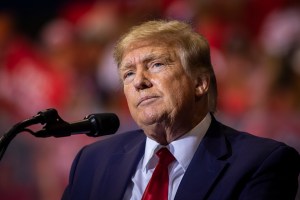 Former President Donald Trump speaks on May 28, 2022 in Casper, Wyoming.(Chet Strange/Getty Images)