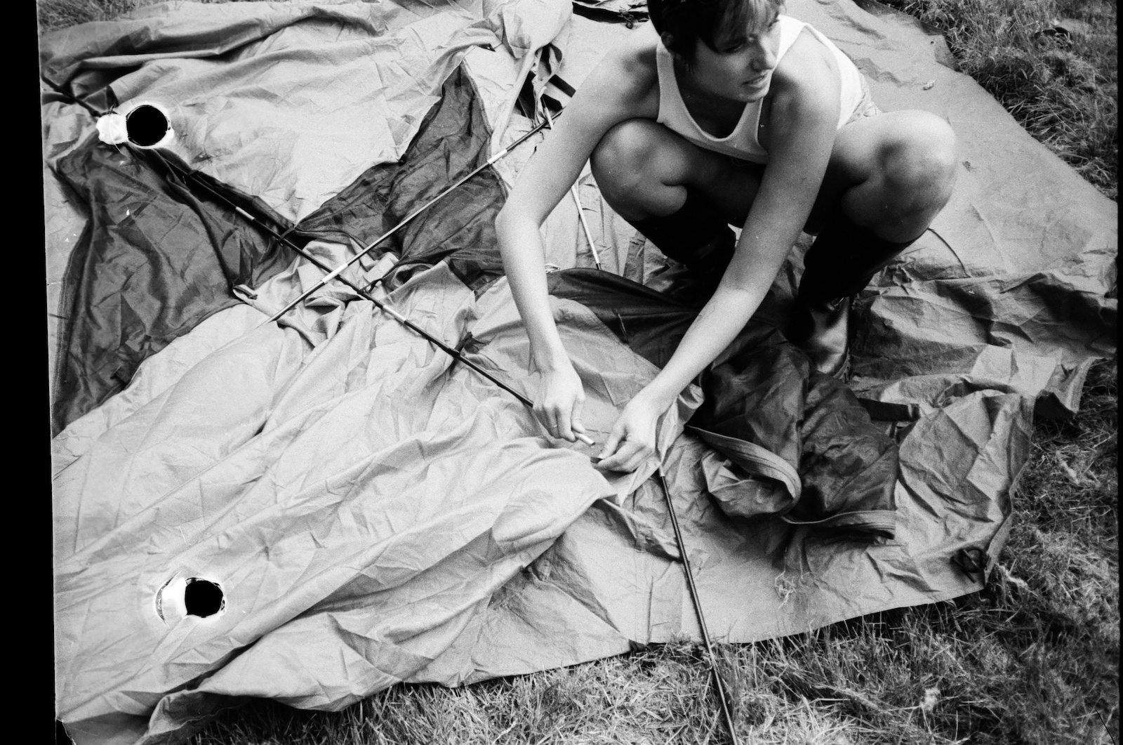 Festival goer at Flesh Festival, 2022. Photo by Heather Glazzard.