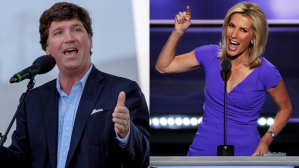 Left: Tucker Carlson Right: Laura Ingraham