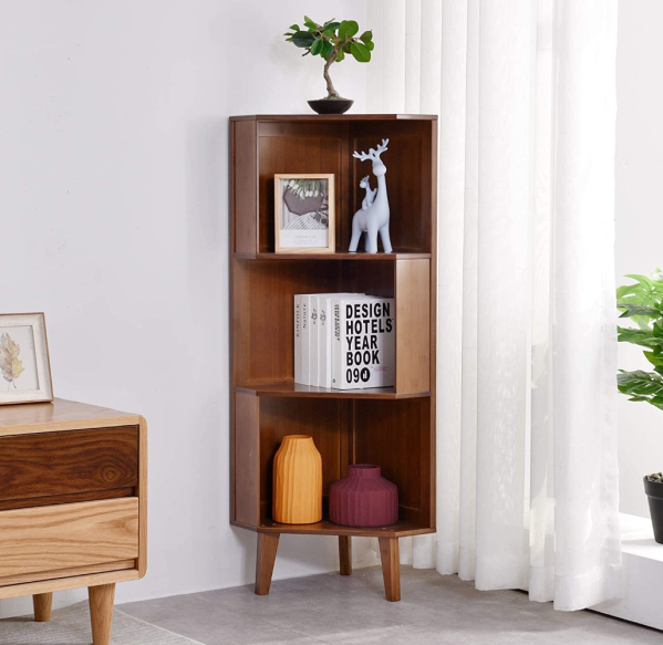 3-Shelf Corner Bookcase