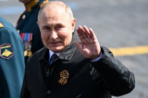 Russian President Vladimir Putin leaves Red Square after the Victory Day military parade in central Moscow on May 9, 2022.  (KIRILL KUDRYAVTSEV/AFP via Getty Images)