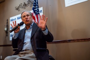 Texas Gov. Greg Abbott speaks during the 'Get Out The Vote' campaign event on February 23, 2022 in Houston, Texas. (Brandon Bell/Getty Images)​