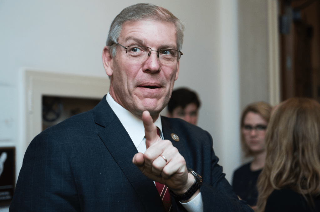 Rep. Barry Loudermilk, R-Ga. leaves the House Republican leadership election on November 14, 2018.