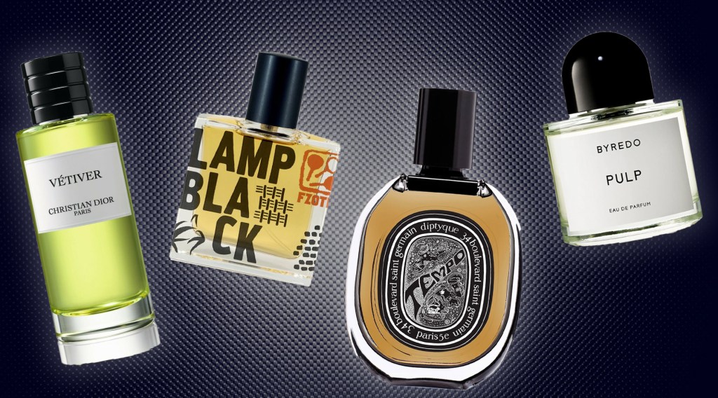 the best perfumes and fragrances for men and women on a black background