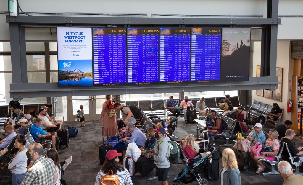 Flight screen at airport