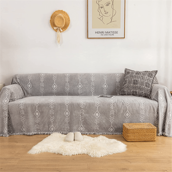 Boho Chenille Jacquard Couch Cover