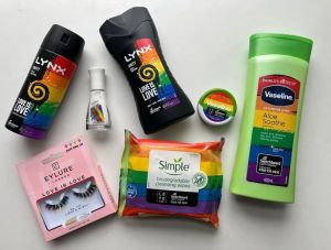 Superdrug Pride LGBTQ Products Aloe Vera Lynx Wipes Fake Eyelashes