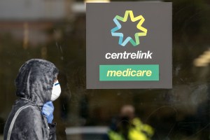 Person walks past Centrelink office