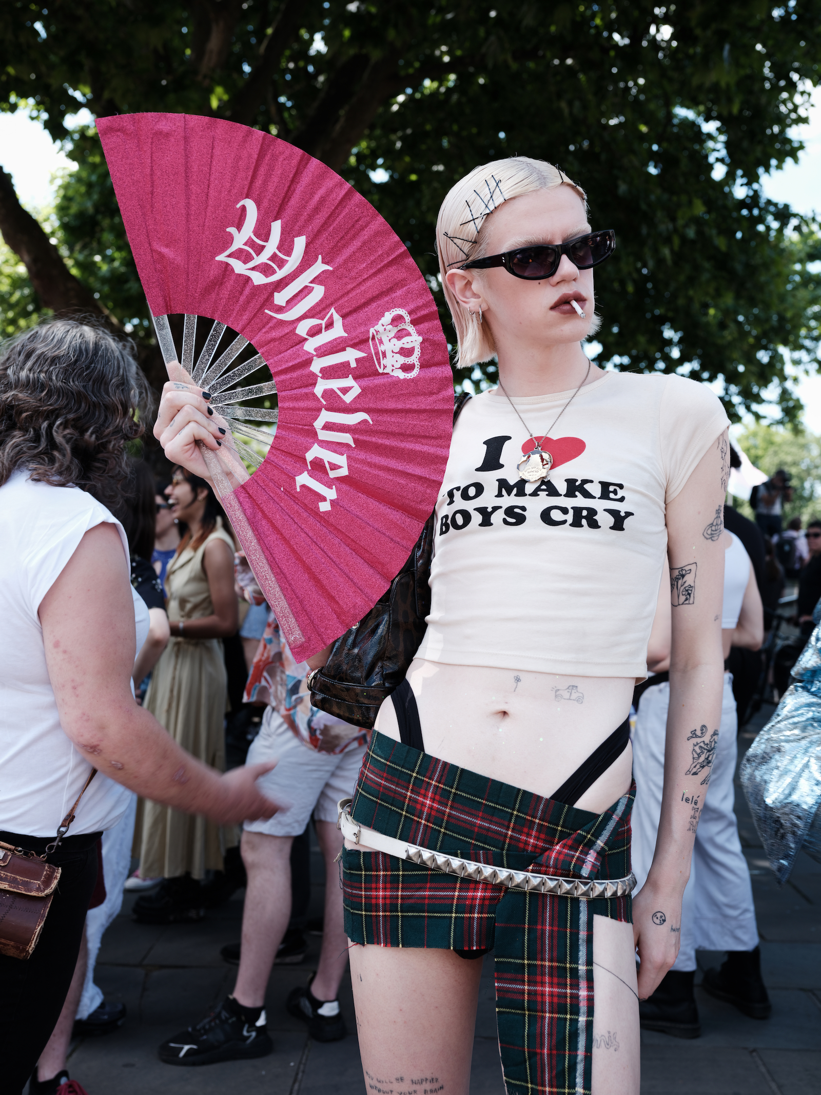 A protester at London Trans+ Pride 2022