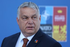 Prime Minister of Hungary Viktor Orban arrives to the venue on the last day of the NATO Summit in Madrid, Spain on June 30, 2022. (Jakub Porzycki/NurPhoto via Getty Images)