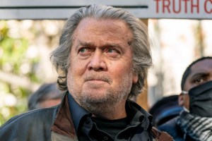 Former White House strategist Steve Bannon speaks with reporters after departing federal court on Nov. 15, 2021, in Washington. (AP Photo/Alex Brandon, File)​