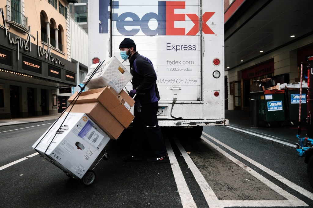 Fedex truck. Getty Images