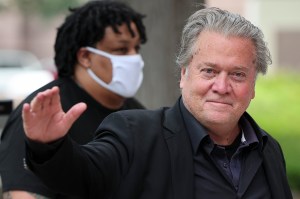 Former White House Chief Strategist Steve Bannon arrives at the U.S. District Courthouse for his trial for contempt of Congress, on July 19, 2022 in Washington, D.C.