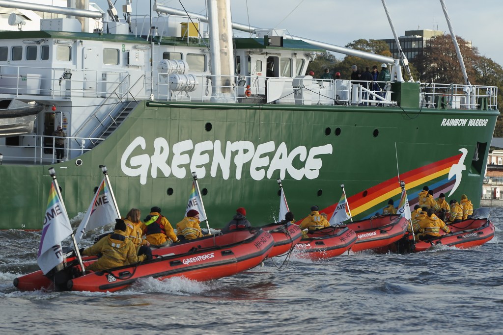 A Greenpeace ship.