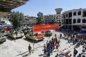 SHOOTING OF CHINESE FILM HOME OPERATION BEGAN IN SYRIA LAST WEEK. PHOTO: LOUAI BESHARA/AFP