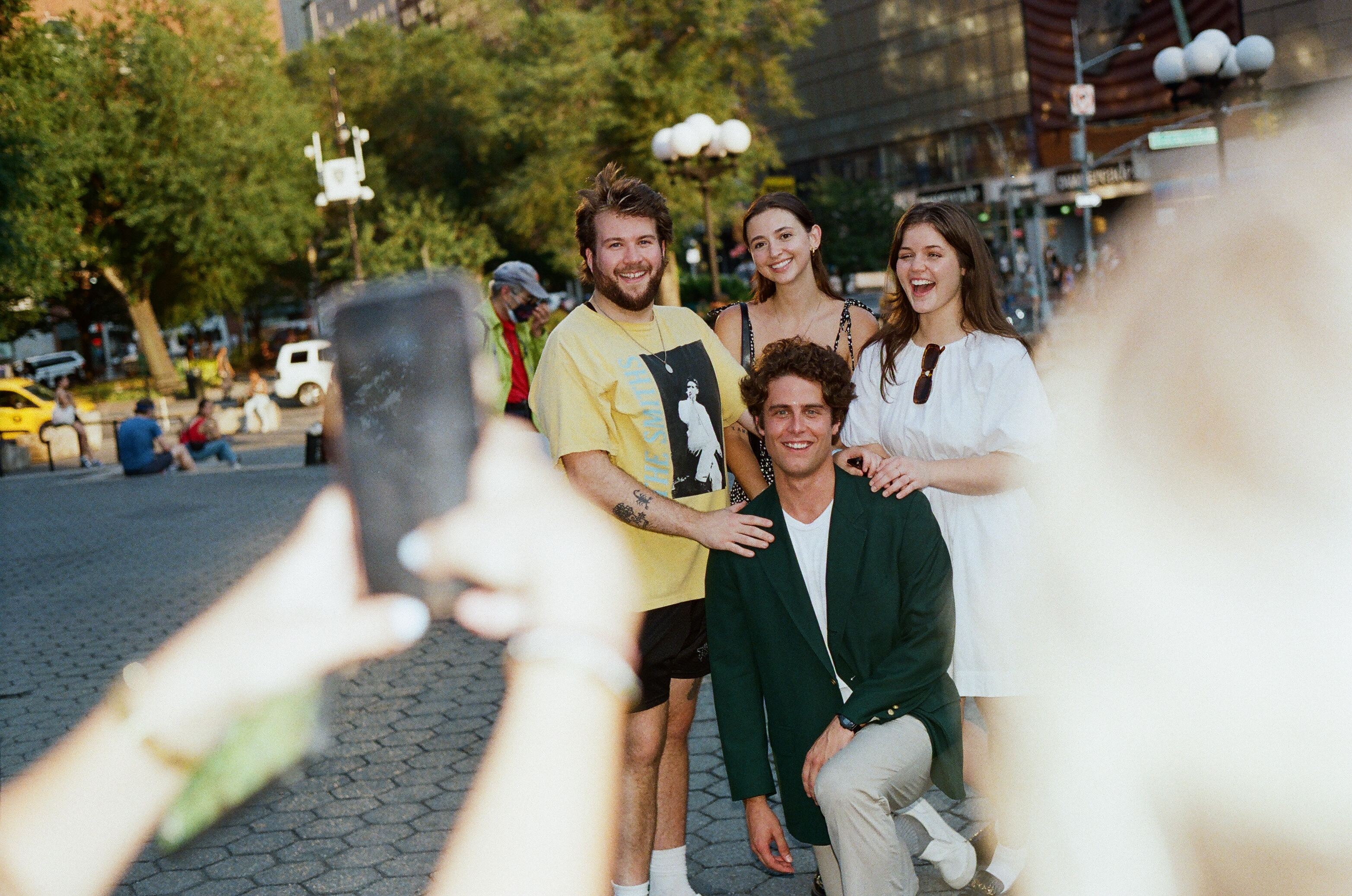 Michael Thomas White MTW getting a picture taken with his fans in Union Square