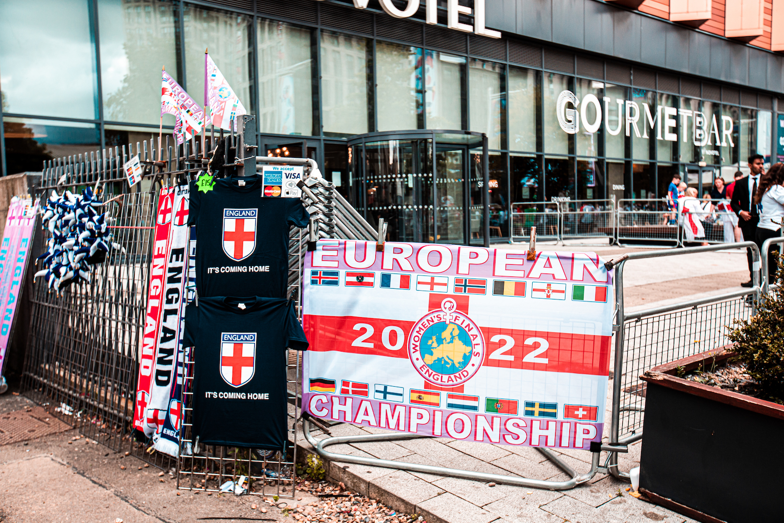 Outside Wembley Stadium at the Women's Euro 2022 Final