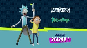 Rick and Morty stand in a void, announcing their addition to the game Multiversus.