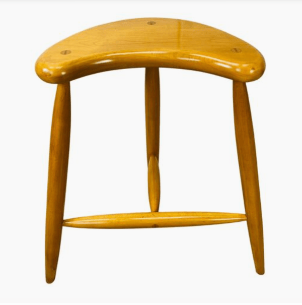 Crescent Maple Wood Stool