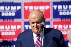 ​Rudy Giuliani, Donald Trump's personal attorney, at a news conference on legal challenges to vote counting in... Pennsylvania in November 2020.