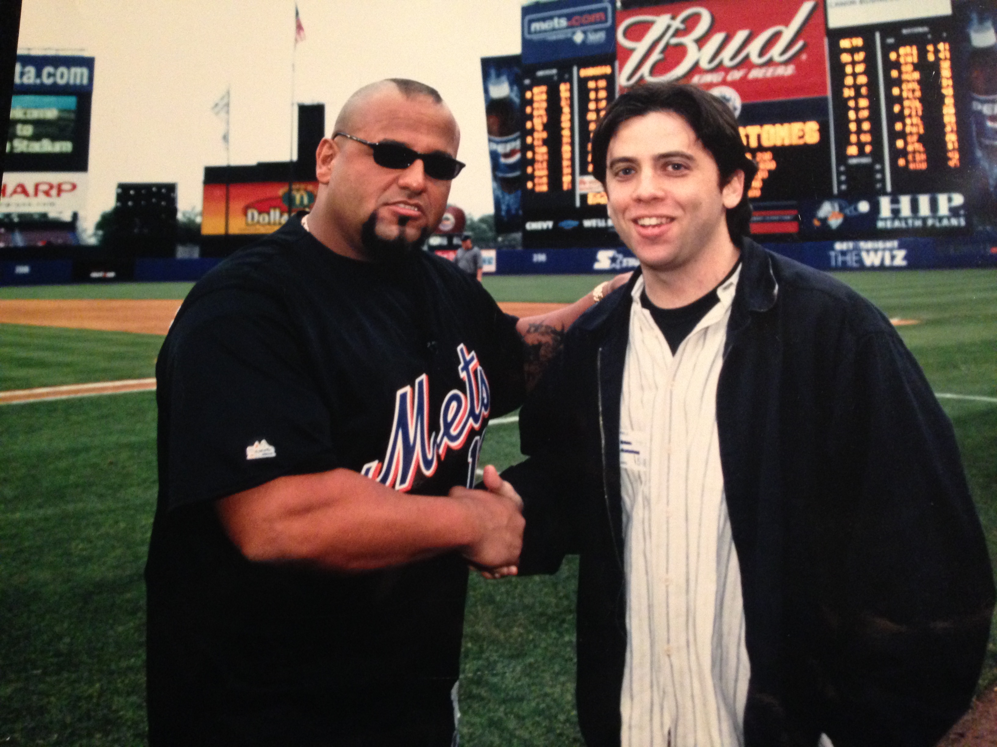 The wrestler Taz and WWE writer Brian Gewirtz, a lifelong Mets fan. Photo courtesy of Brian Gewirtz.