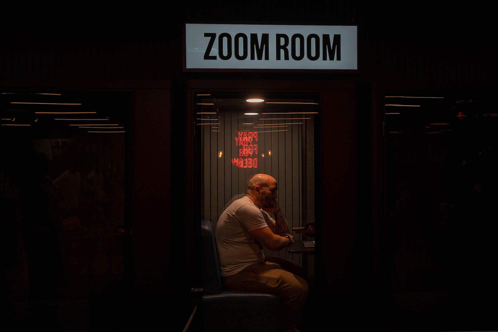 Writer Tom Usher in the 'zoom room' at the giant Brewdog