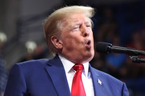 Former president Donald Trump speaks to supporters at a rally to support local candidates at the Mohegan Sun Arena on September 03, 2022 in Wilkes-Barre, Pennsylvania.