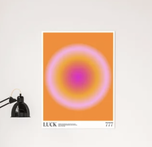 Gradient Angel Numbers: Luck Poster