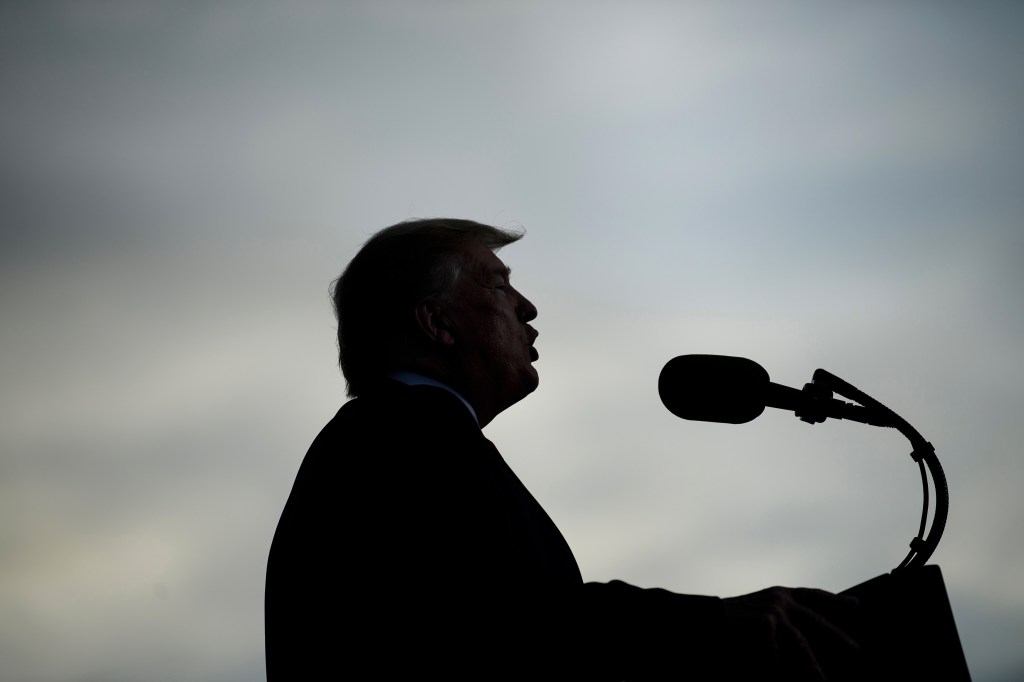 Former President Donald Trump speaks during a "Make America Great Again" rally at in Panama City Beach, Florida on May 8, 2019.