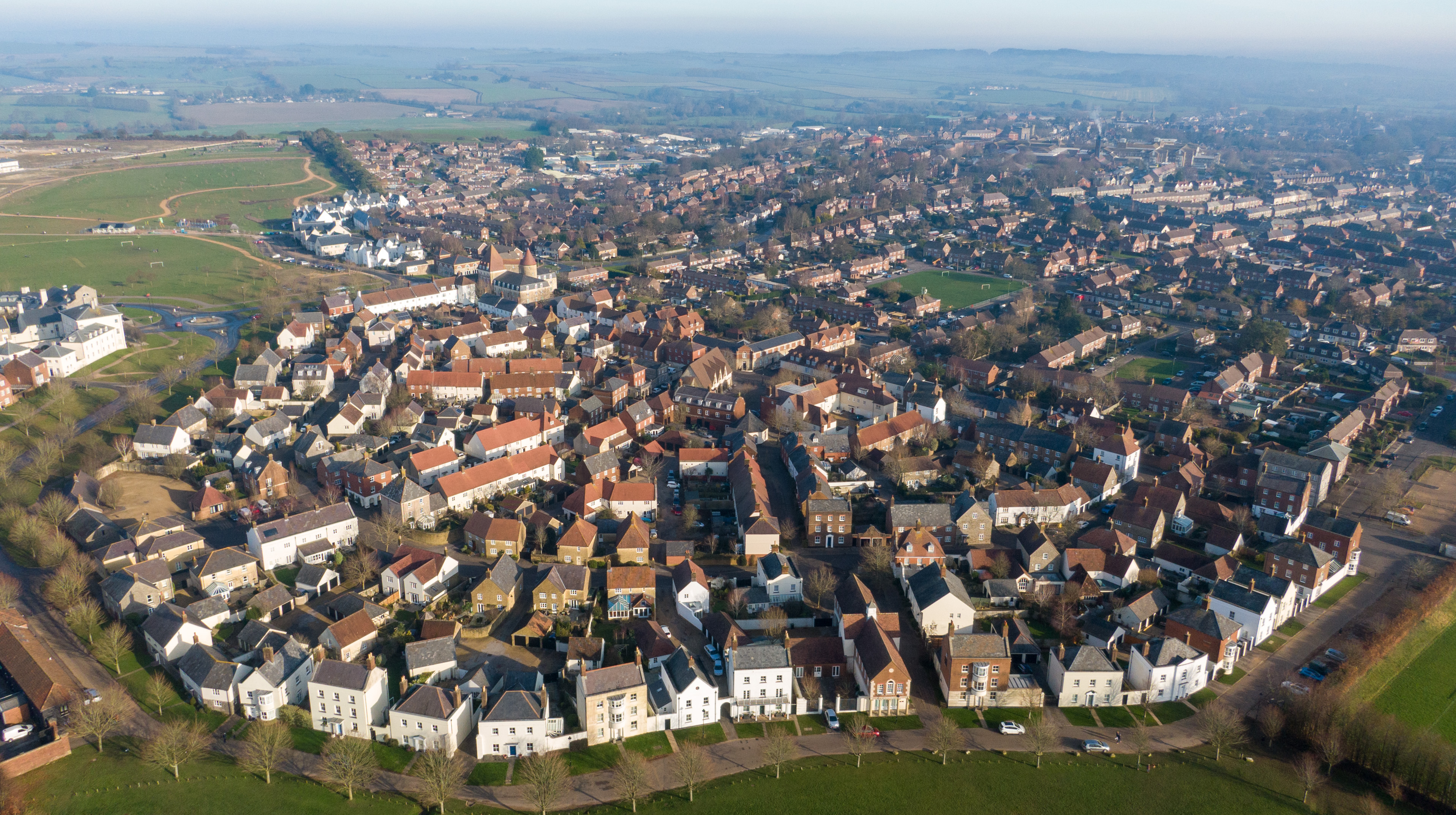 A general view of Poundbury, which is due to be completed in 2025. Photo: Finnbarr Webster/Getty Images