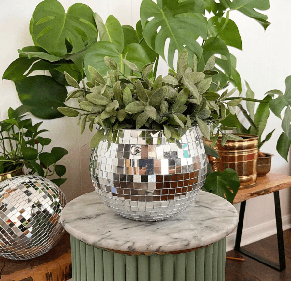 Mirrored Disco Ball Planter